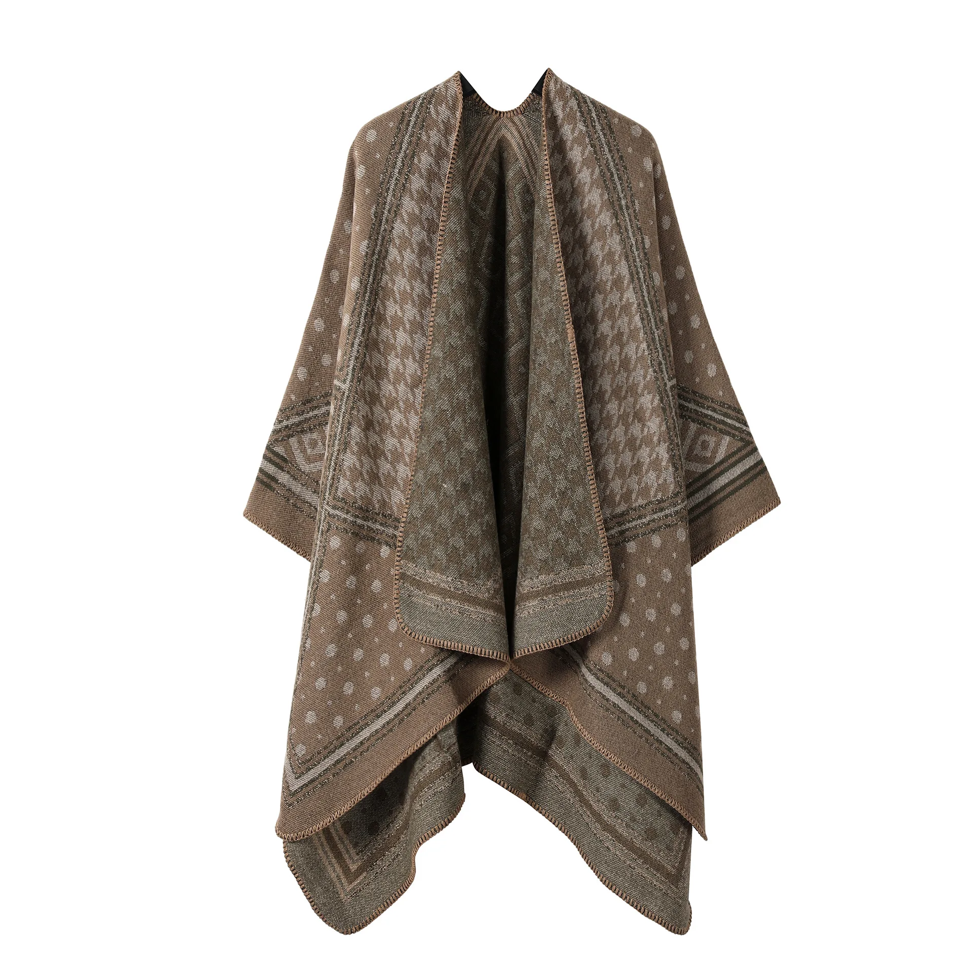 Polka dot houndstooth-khaki