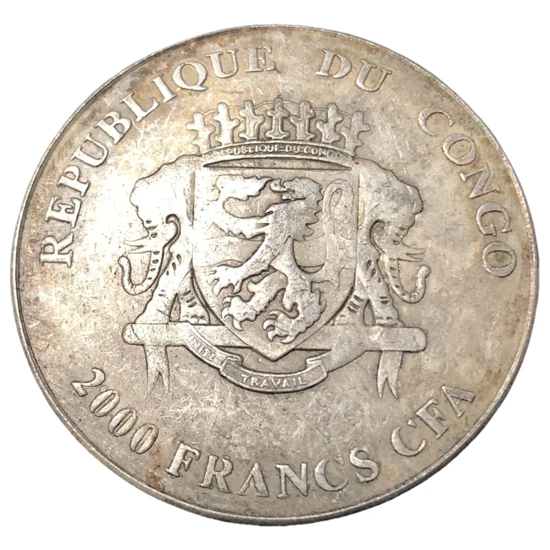 2000-Francs-Cfa-Republique-Du-Congo Argento Copia Coin