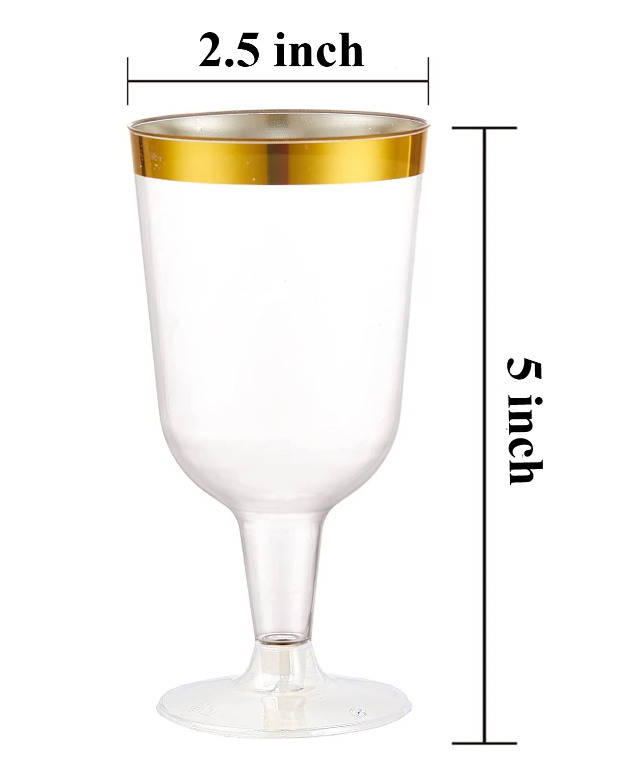50 Plastic Wijnglazen Met Gouden Rand Plastic Met Stem, Wijn Cups Herbruikbare Geschikt Voor Wieden|Wegwerpfeestservies| - AliExpress