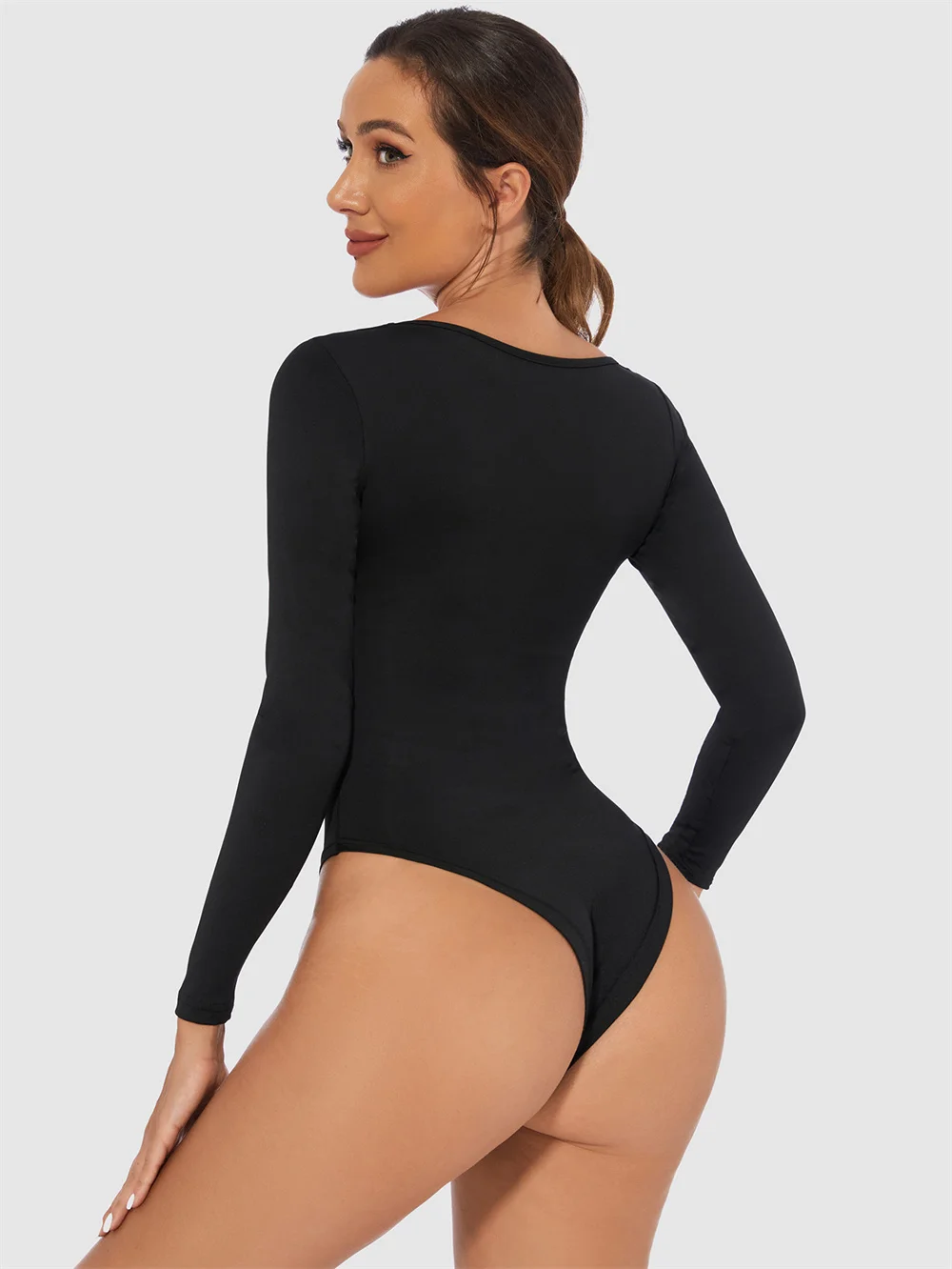 Women's slim-fit base T-shirt Long sleeve jumpsuit for women women's top Shapefitting bodysuit