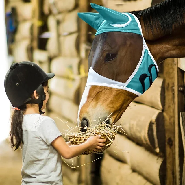 Fine Mesh Horse Equine Fly Mask With Ears 60% UV Protection Soft Mesh Horse Fly Mask With Ears Fine Mesh Horse Equine Fly Mask With Ears 60% UV Protection Soft Mesh Horse Fly Mask With Ears