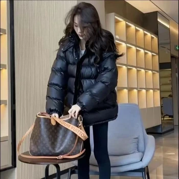 여성용 루즈한 두꺼운 빵 재킷, 다운 재킷, 짧은 코트, 여성 파카 재킷, 푸퍼, 여성 코트, 오버코트, 2023 겨울 신상