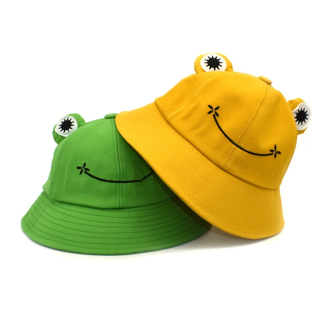 Chapéu de balde de desenho animado sapo