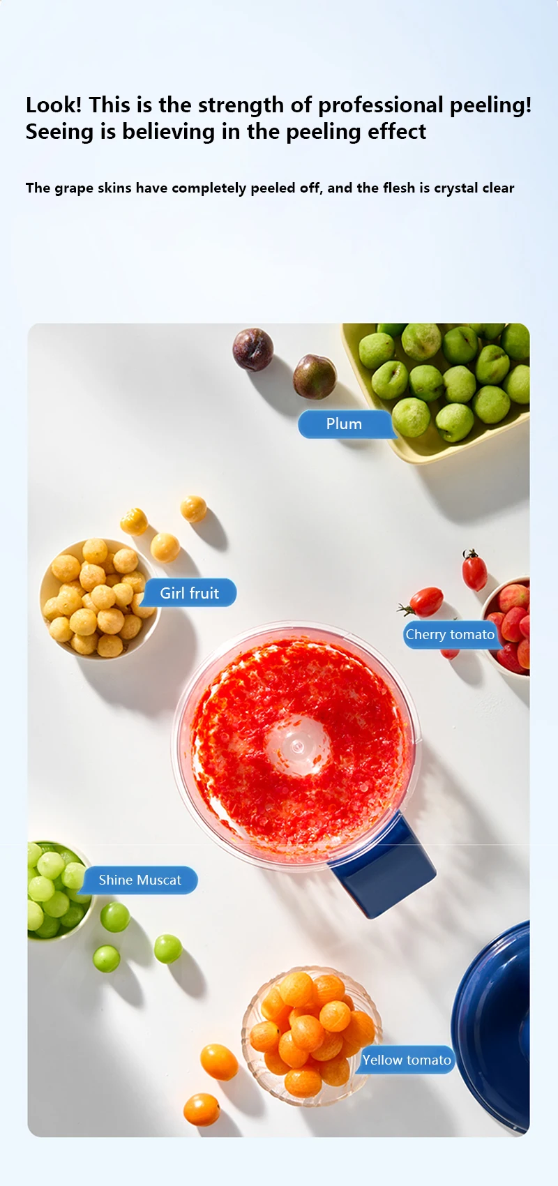 Automatic Electric Fruit Vegetable Peeler Machine For Home Kitchen Commercial Use Rechargeable Portable Grape Tomato Peeler Tool