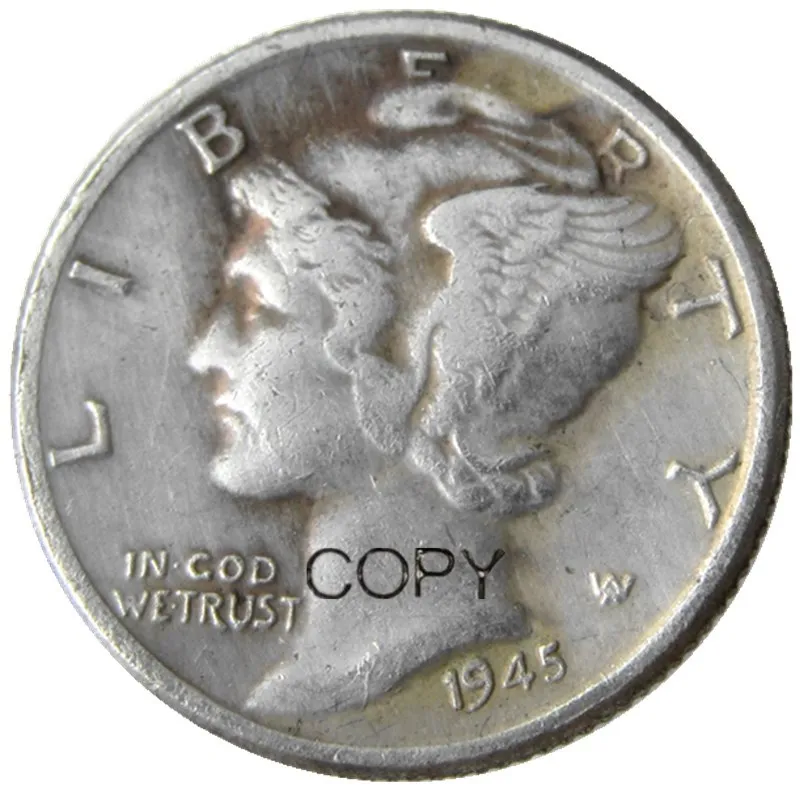 

US 1945 P/S/D Mercury Посеребренная копировальная монета