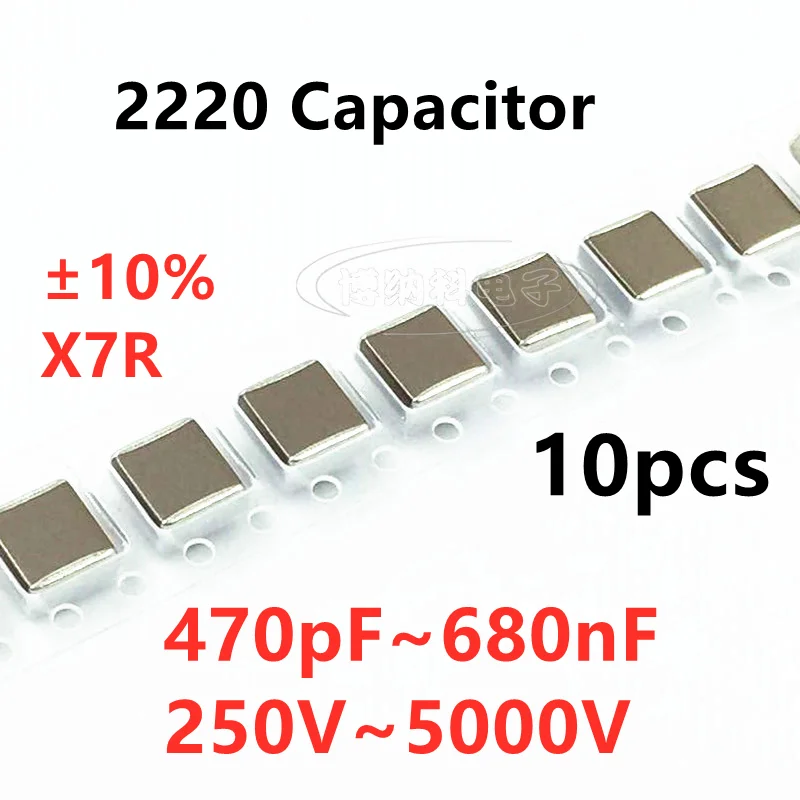 10pcs 2220 SMD Capacitor 470PF 1000PF 1NF 10NF 47NF 100NF 220NF 330NF 470NF 680NF 10% X7R  250V 500V 630V 1000V 2000V 3KV 5KV 10pcs wima 37 5mm fkp1 mkp10 mkp4 47nf 100nf 150nf 220nf 470nf 680nf 2 2uf 3 3uf 4 7uf 6 8uf 10uf 22uf 2000v 1600v 1000v 630v