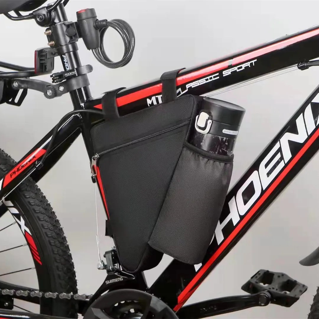 自転車用三角形フレームバッグ、サイクリング防水フロントハンドルバー