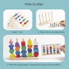 Montessori Wooden Toys Color Shape Matching Puzzle Game Colorful Beaded Color Cognition Early Educational Toys Gift For Children 4
