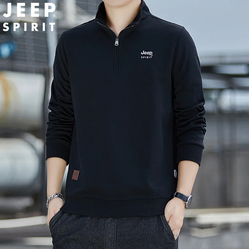 JEEP SPIRIT spring autumn stand-up collar long-sleeved men