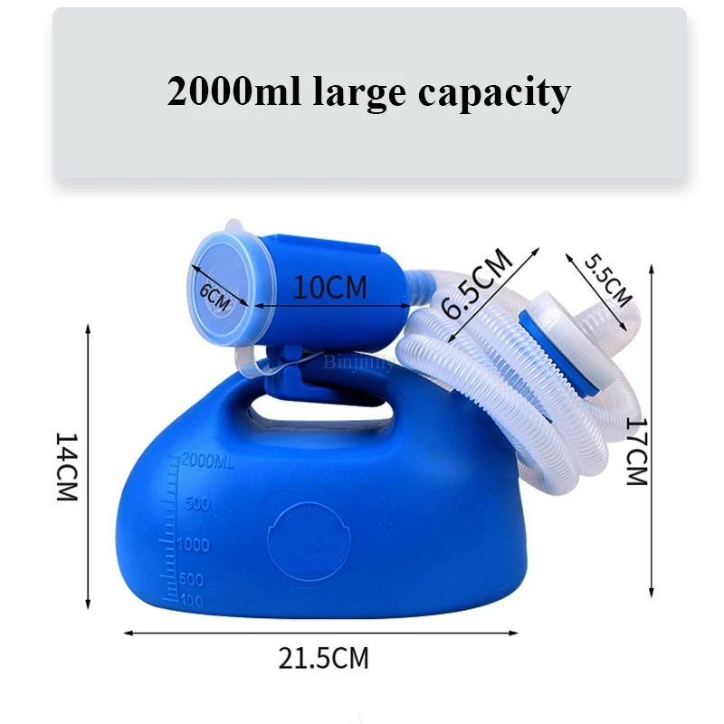 Portable Mobile Urinal Toilet Aid Bottle Outdoor Camping Car Travel Male Disability Old Man Laying In Bed With Catheter