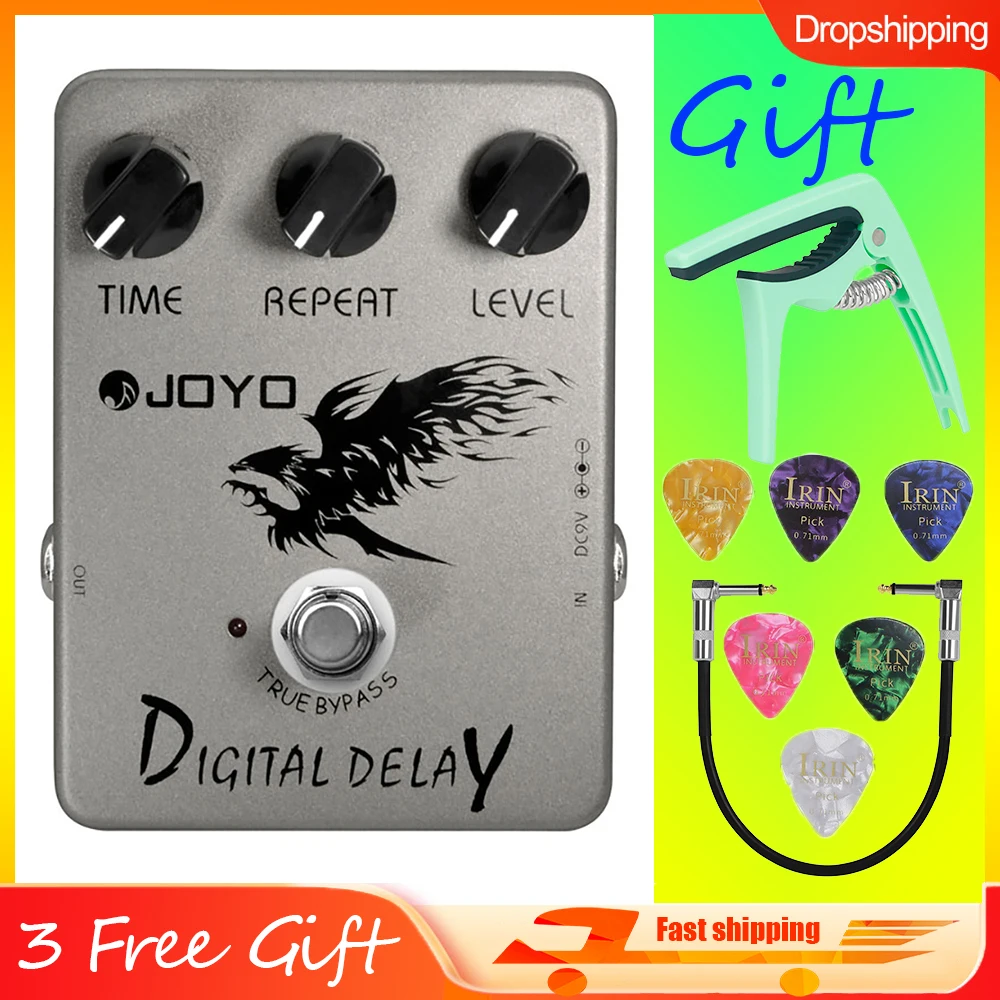 

JOYO JF-08 цифровая педаль эффектов задержки для электрогитары бас-педаль аналоговая педаль задержки гитары диапазон времени 25 мс-600 мс True Bypas