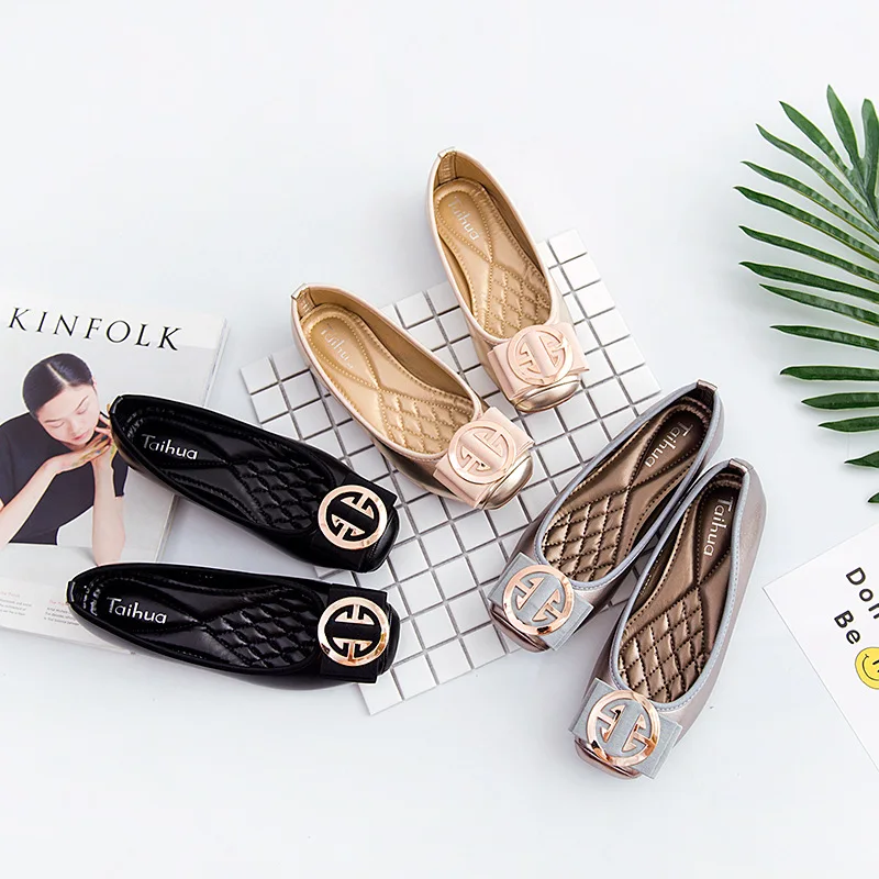 Women Fashion Casual Flats Single Shoes Square Toe PU Leather Loafers-women shoes,women flats,casual shoes