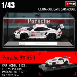 Bburago 1:43 Racing Simulation Alloy Car Toy - Male Collector's Gift (Porsche 911 RSR)