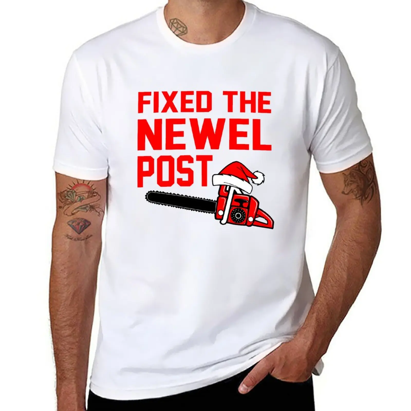 New Christmas - Fixed The Newel Post T-Shirt T-Shirt Manica Corta Tee Abbigliamento Estetico Camicie Da Allenamento Da Uomo