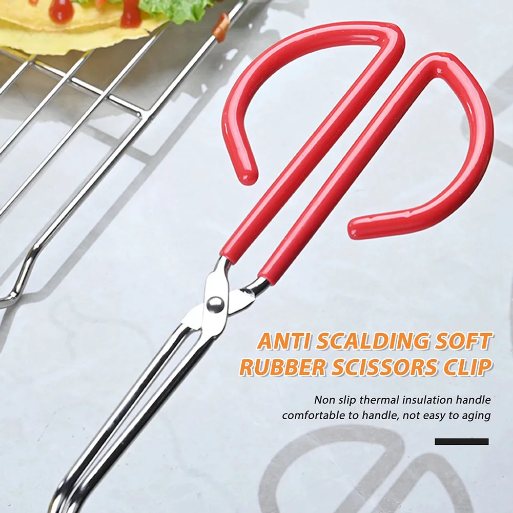 Stainless Steel Cooking Tongs Scissor-like Potato Chips Tacos Clip For Make Tortillas Fresh