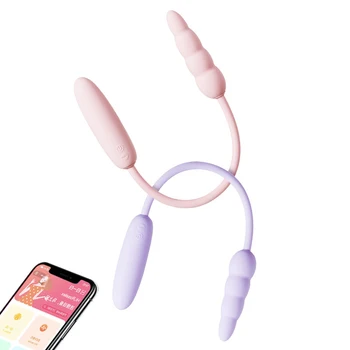 Rechargeable Dual Vibrator 10 Speed Dual Vibrator Bullet Dildo Vibrator Vagina Anal Butt Plug Adult Male And Female Sex Toys 2