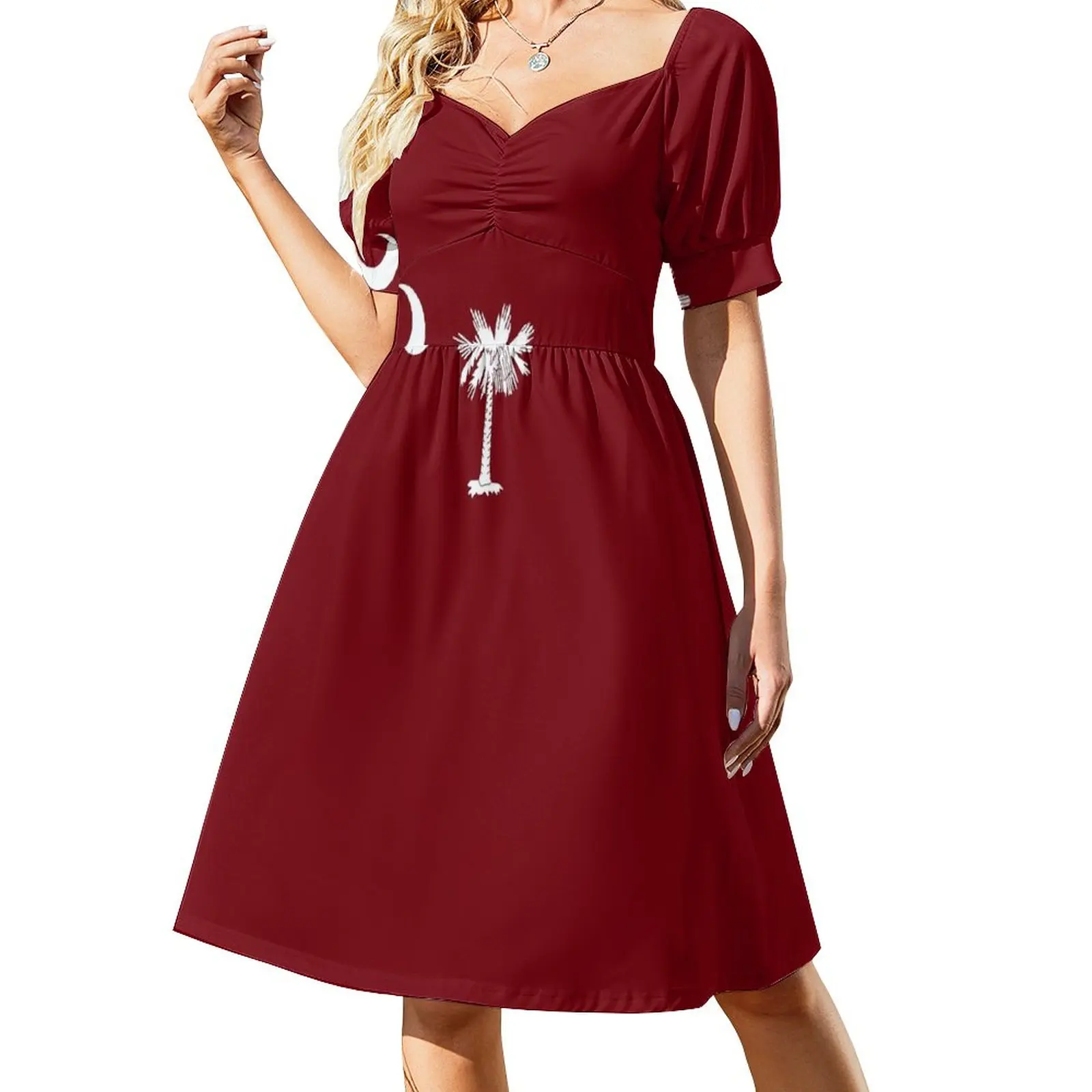 

Flag of South Carolina - Garnet Sleeveless Dress Long dress woman long dress women summer cute dress