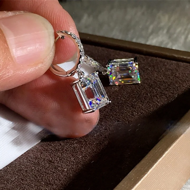 Luxury Fashion Silver Color Inlaid Zircon Stones Drop Earrings for Women Wedding Bridal Engagement Earring Jewelry Gift - Image 5