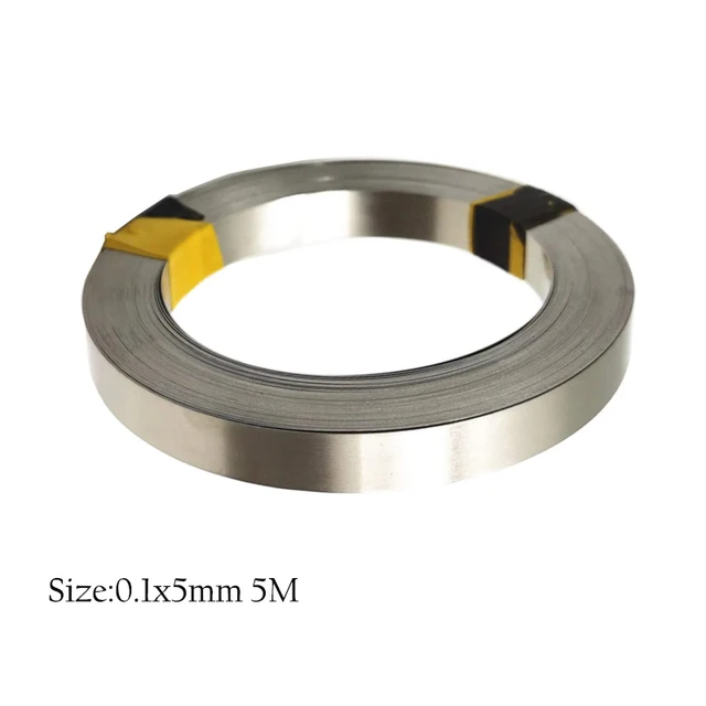 2/5m 18650 Li-ion Battery Nickel Sheet Plate Nickel Plated Steel Belt Strip Connector Spot Welding Machine Battery Welders 0.1x5mm 5M