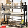 Kitchen Multifunctional Storage Shelf Above The Sink Stretchable Bowl Draining Rack Dish Knife Spoon Sink Rack Set Organizer 1