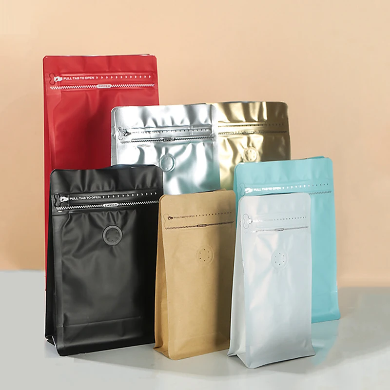 

25Pcs Thicken Resealable Side Gusset Zip Lock Air Valve Zipper Bags Biscuits Candy Jewelry Coffee Beans Gifts Packaging Pouches