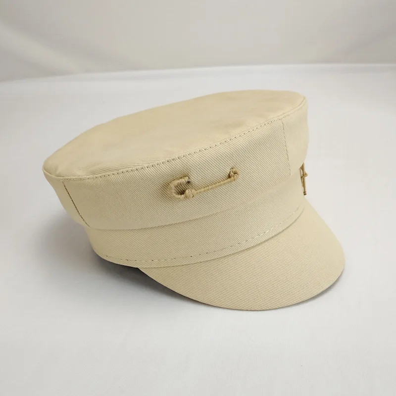 Women Hat Caps Fashion Cotton Pin decoration Letter Newsboy Caps