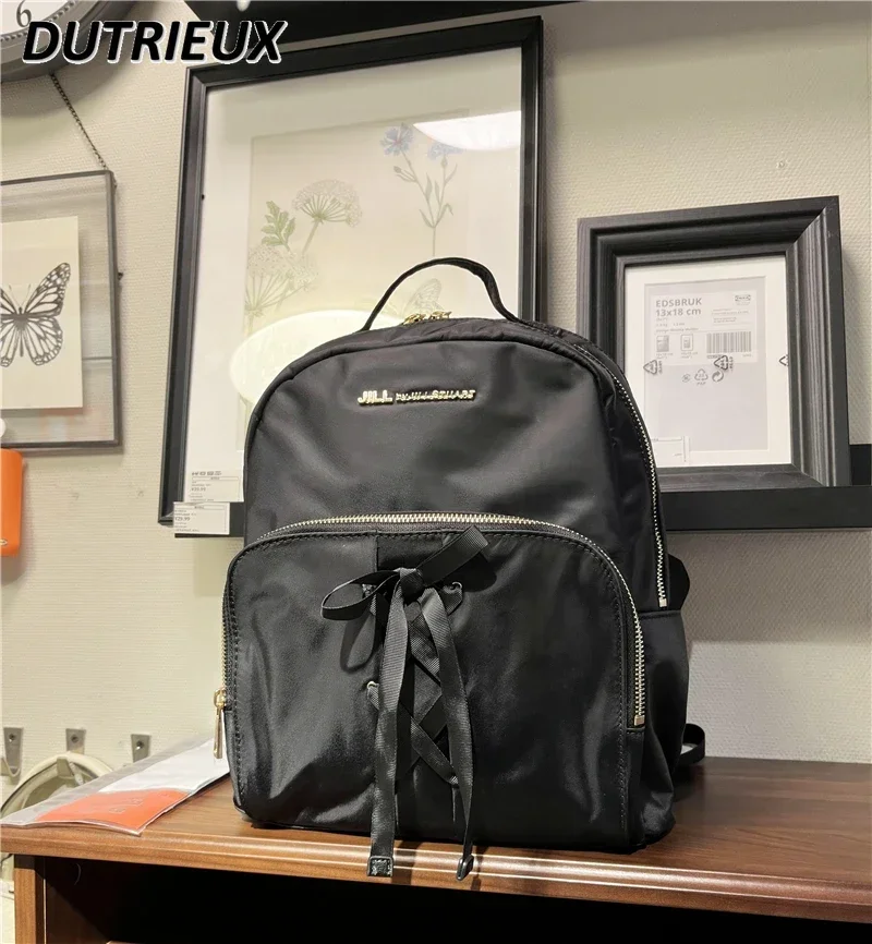 Women's Backpack Waterproof Bow Light Luxury Strap Nylon Oxford Cloth Commuter Backpacks Fashion Casual Computer Bag Femme