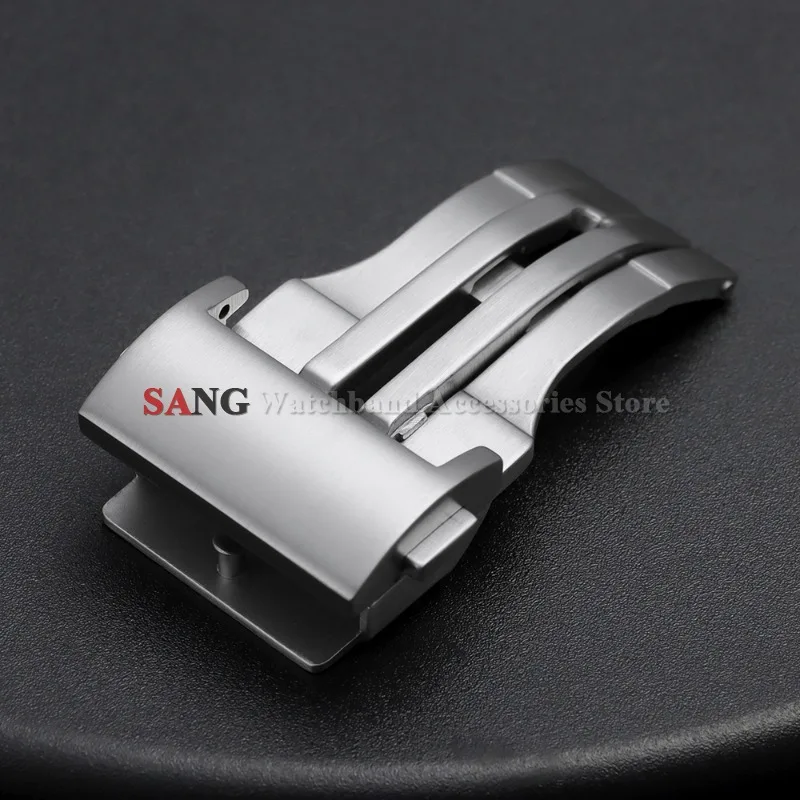 Stainless Steel Brushed Deployment Watch Buckles with Double Press Strap Clasps