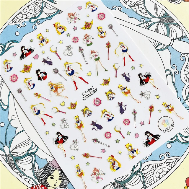 TSC-119 TSC-282 TSC-130  Japanese hot blooded anime 3D Back glue Nail Art Stickers Decals Sliders Nail ornament decoration CA-041