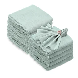 Set of 50 Sage Green Cotton Gauze Napkins - Eco-Friendly Tea Towels for Weddings, Parties, and Festive Table Decor (50pcs sage green)