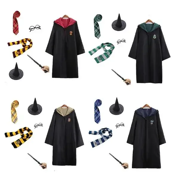 Hogwarts Potter Robe Hermione Granger Cape Cloak Girls Women Halloween Wizard Costume Cosplay Boy Costumes Carvinal Cos Gift