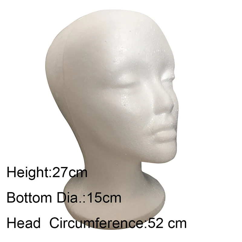 White Women Mannequin Head Model Foam Head Polystyrene Lightweight Durable Portable Fashion Travel Salon
