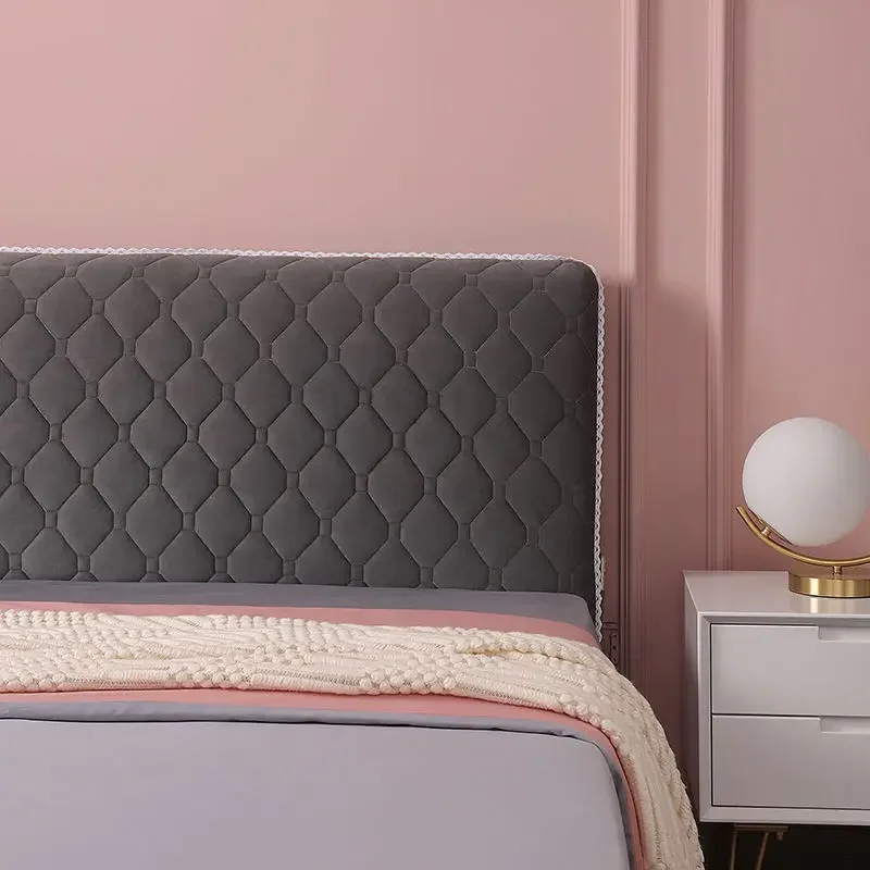 Velvet headboard cover bed headboard cover Soft Thicken Velvet Quilted Headboard Cover Solid Color All-inclusive Universal Bed Head Cover Luxury Bed Back Protector