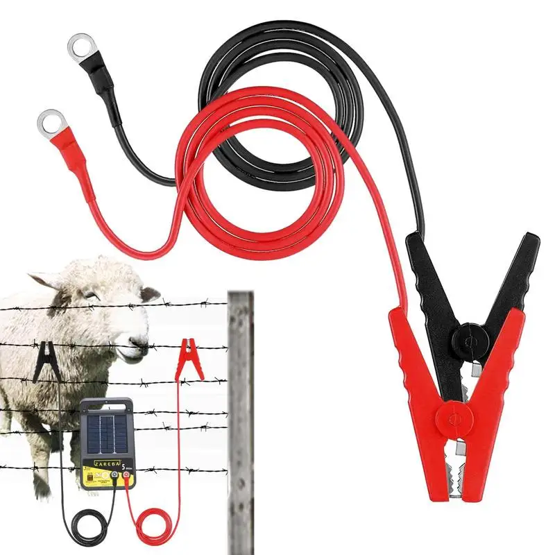 Solar Fence Charger Electric Fence Lead With Alligator Clip Charging Wire Current Test Lines Inverter Connectors Charger