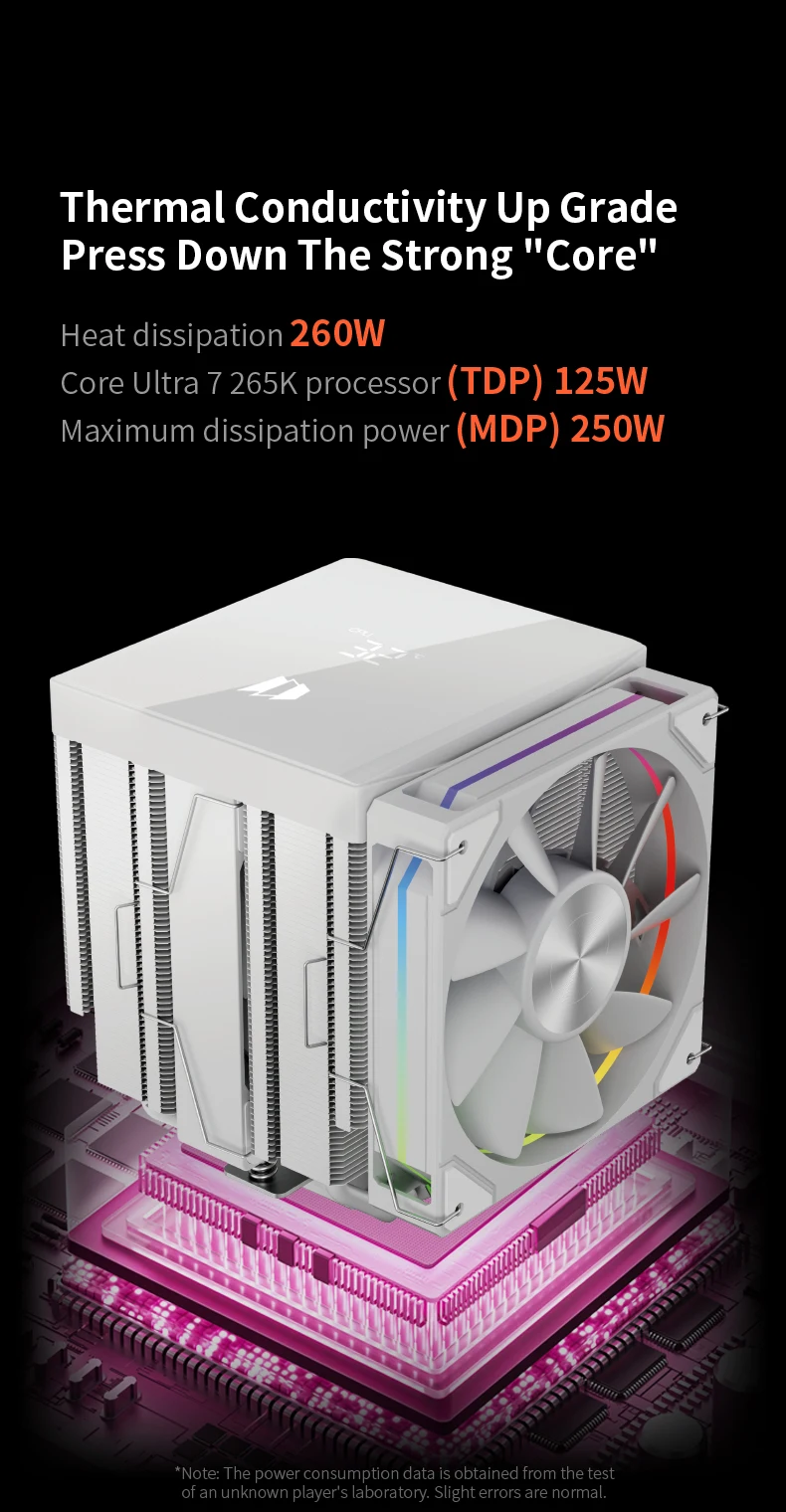 Walrus Glacier 120 Digital display 6 Copper Heat Pipes Dual Tower Dual Fan Tower