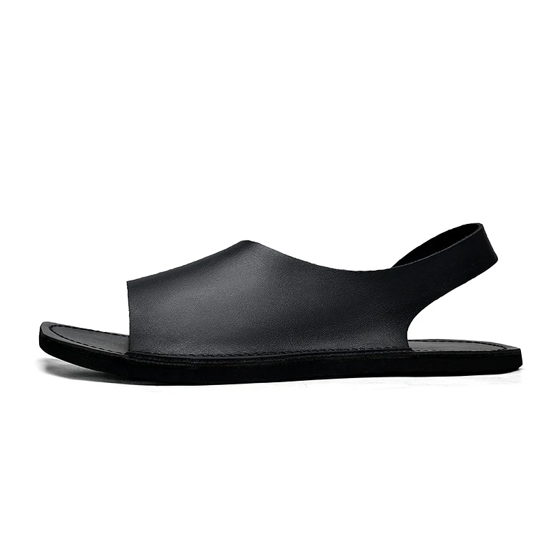 Designer Leather Sandals For Men Casual Summer Beach Slides_voghion.com