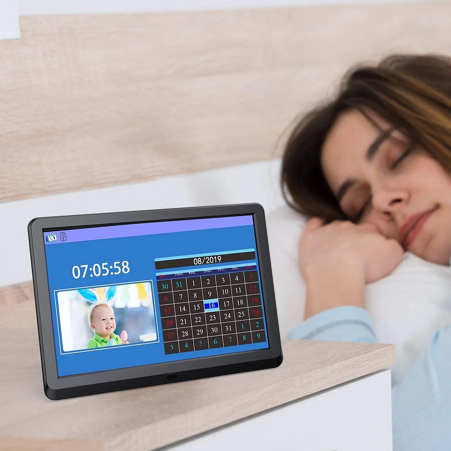 HD IPS LCD 1280*800 Digital Photo Frame Alarm Clock MP3 MP4 Video Player with Remote Desktop 10 inch acrylic digital photo frame