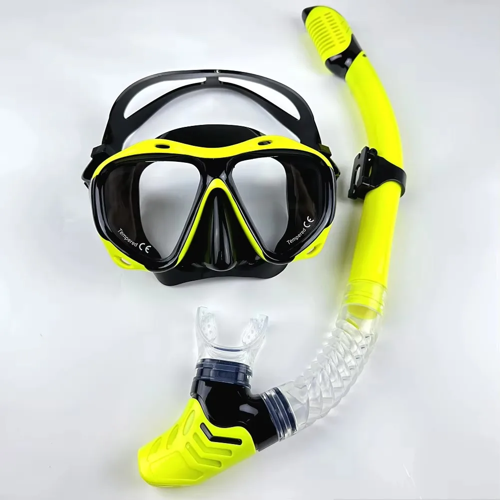 Dual Lens Snorkeling Mask Adults Soft Skirt Scuba Diving Face Mask Anti-Leak Design
