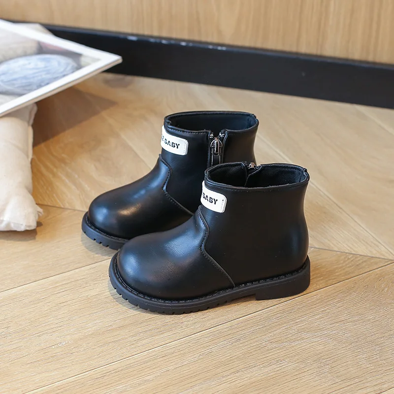 Girls Leather Soft Bottom Anti Slip Short Boots