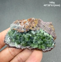 Cristal de Ludlamite RARE — Minéral de phosphate vert vibrant — Brésil — Spécimen naturel 3