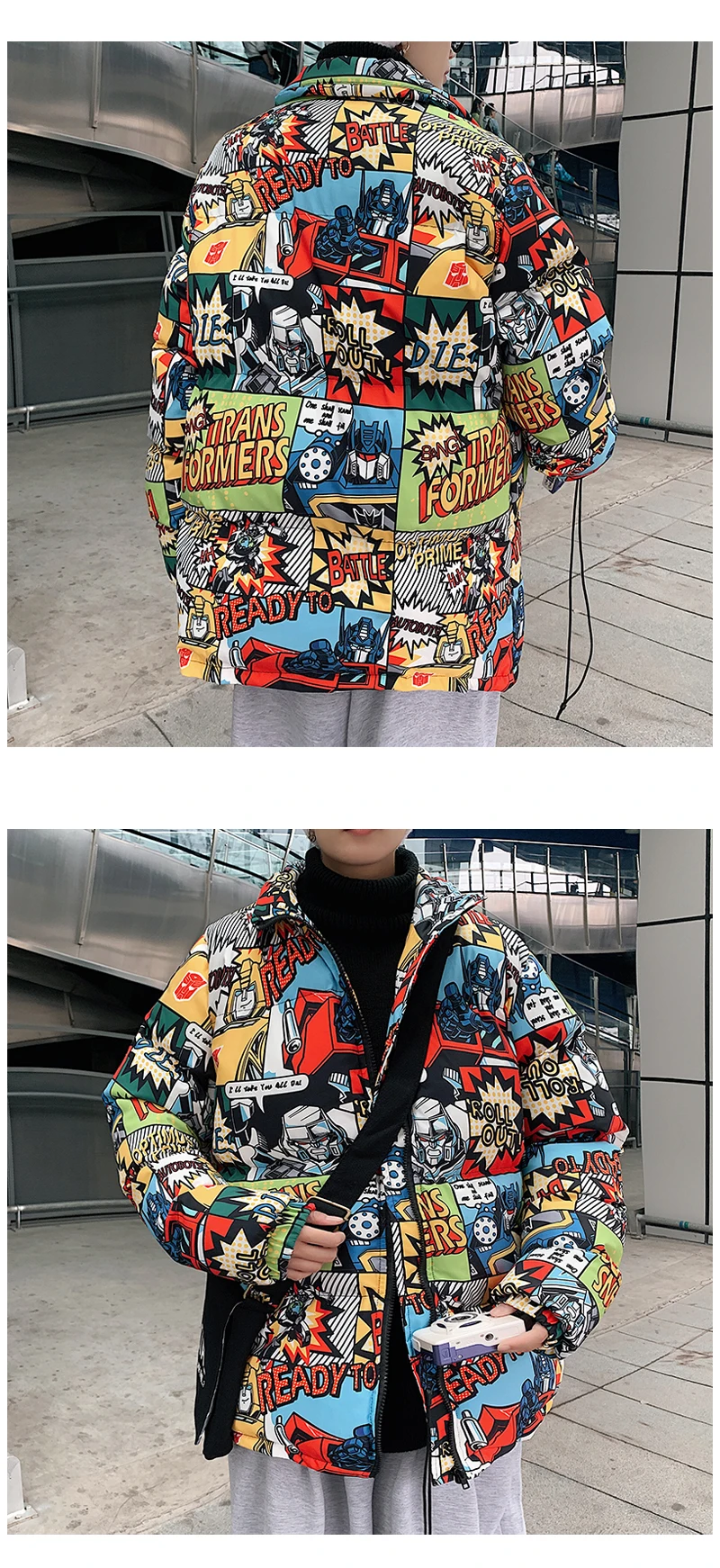 【 】ジャンクション パーカ プリント ジャケット リングフラワードット抜染プリントデニムジャケット（デニム