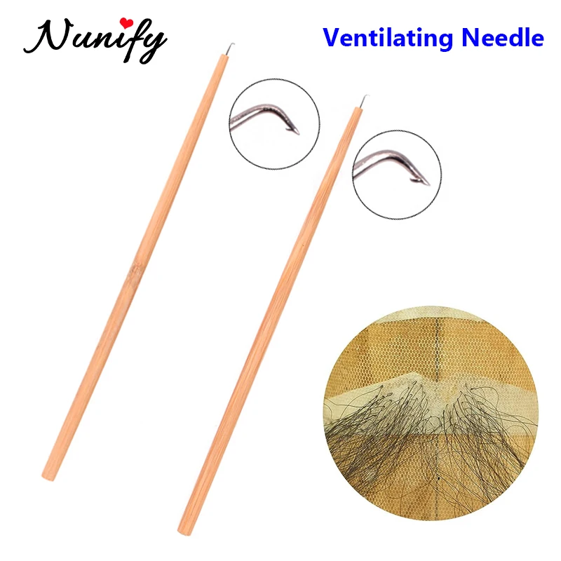 Wig Making Tool Wooden Handle Ventilating Needles For Wig Repair Lace & Hairpiece False Beard Making