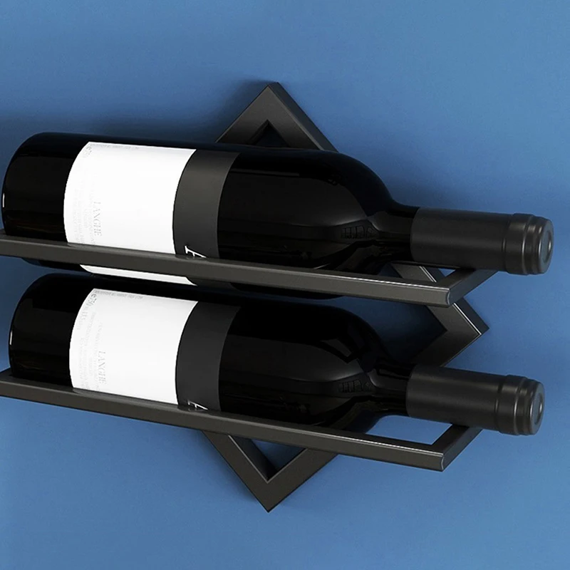 Description Picture 6 of itemWall Mounted Upside Down Wine Rack Bottle Goblet Glass Holder Metal Champagne Glass Storage Stand Kitchen Organizer