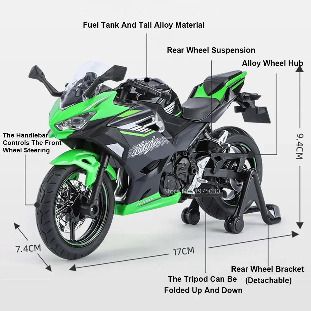 早い者勝ち　gadidanoniem DIDI / MULTI 1/12 Alloy Model Toy Ninja 400 Metal Diecast Motorcycle with