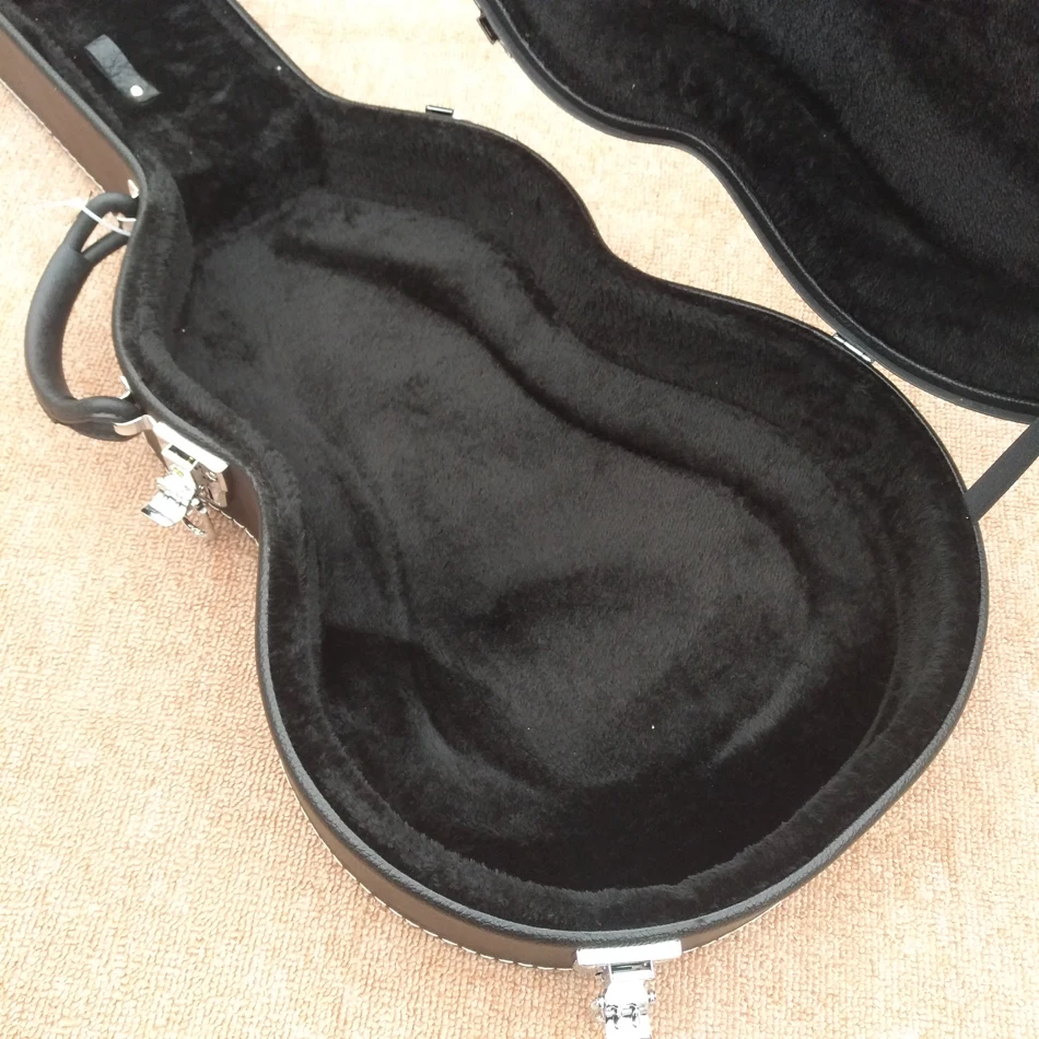 Made in China, ST, LP, TELE electric guitar hard case, black leather, black lining, chrome alloy hardware,