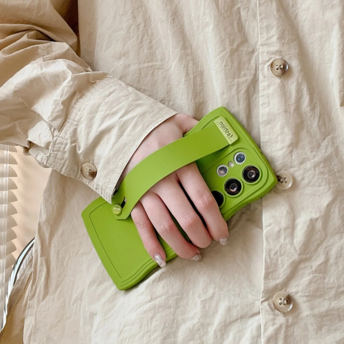 Wave Wrist Strap Silicone Stand Phone Case