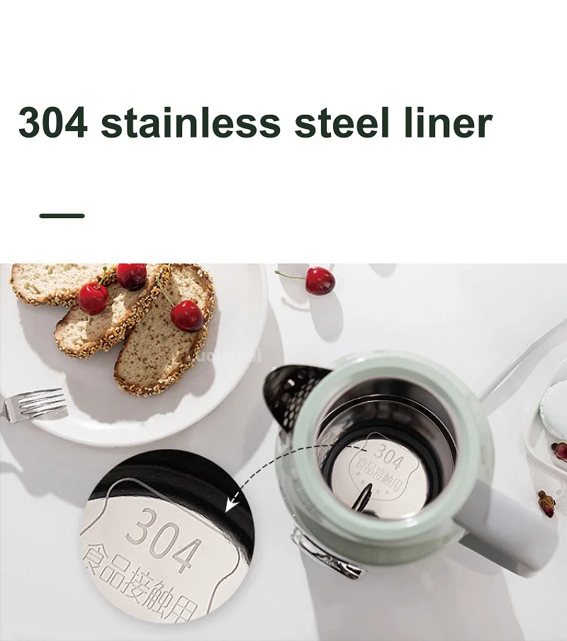 1.7L Retro Electric Kettle With Thermometer 304 Stainless Steel Fast Water Boiling For Tea/Coffee Kettle Auto Power-off 1800W 5