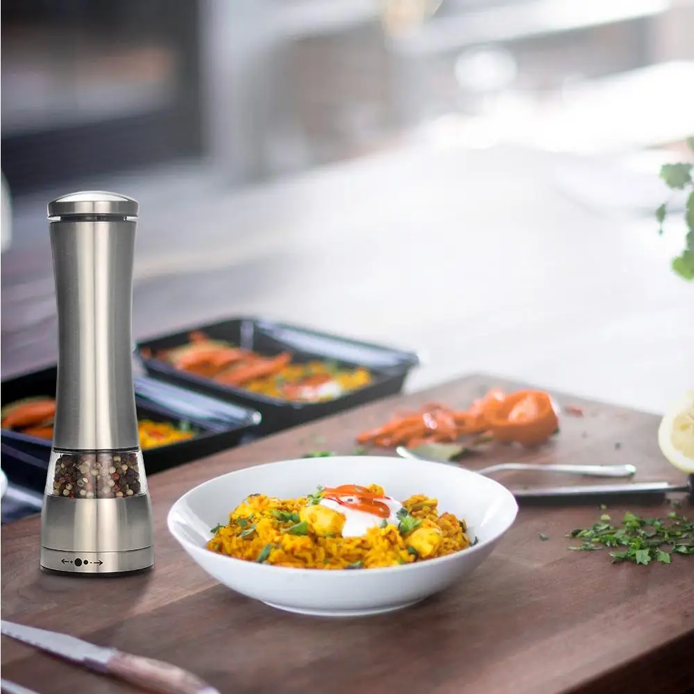 Stainless Steel Automatic Pepper Grinder Electronic Salt And