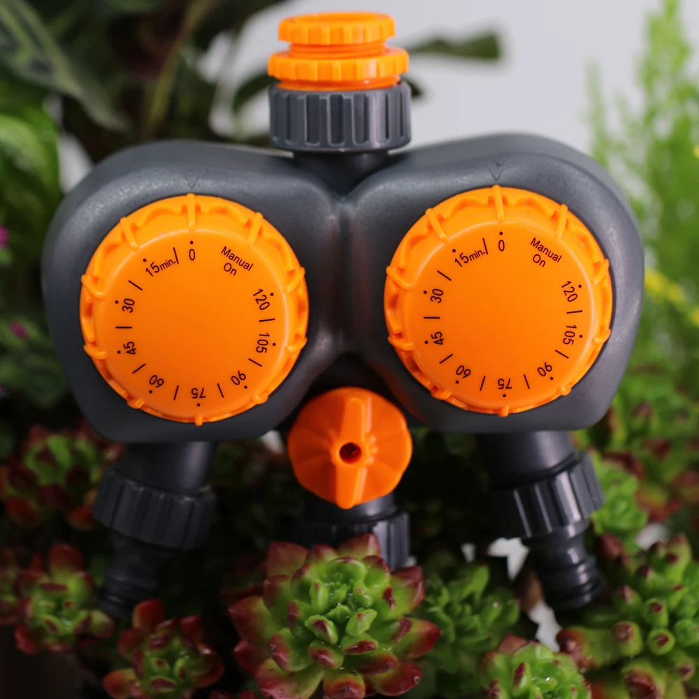 Garden Mechanical 3-Way Timer with Double Control Watering Irrigation Automatic Controller for Outdoor Hose Drip Sprinklers Tool - 2