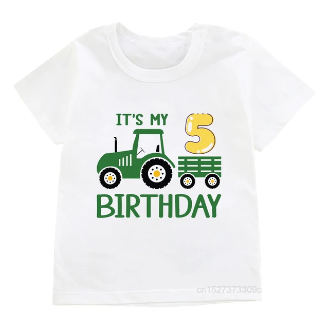어린이 It'S My 1-10 생일 티셔츠, 멋진 농장 트랙터 프린트 옷
